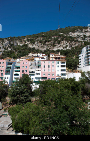 Blick von der Seilbahn entfernt. Gibraltar. Europa Stockfoto