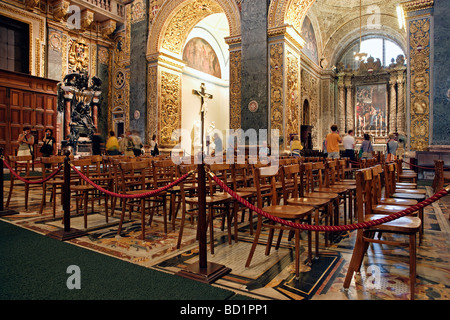 Innenraum St.-Johannes Kathedrale, Valletta, Malta Stockfoto