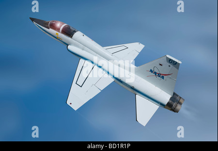 Ein digital verstärkte Foto ein NASA Northrop t-38 Talon Schulflugzeug vor blauem Himmel. Stockfoto