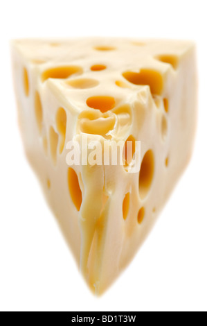 Objekt auf weißen essen Käse hautnah Stockfoto