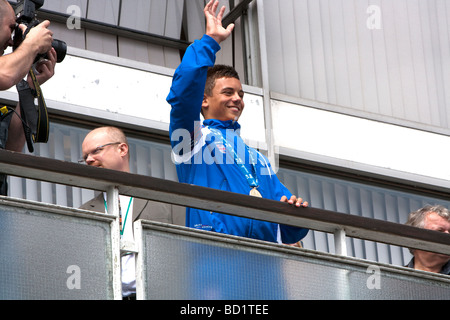 Tom Daley bürgerlichen Empfang und Parade. Plymouth, Devon. Im Südwesten. Fina World Champion Taucher. Olympische Taucher Stockfoto