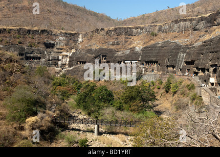 Ajanta Höhlen Maharashtra, Indien Stockfoto