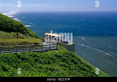Sea Lion caves Outdoor-Aussichtsplattform mit Blick auf Küste Küste Oregon State USA Stockfoto