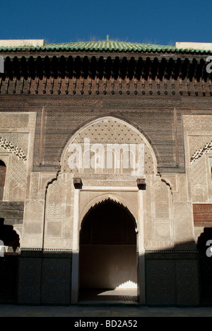 Inneren Atrium des Medersa Bou Inania Fes Marokko Stockfoto