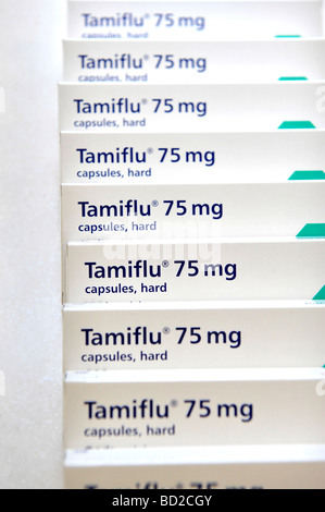 Anti-Schweinegrippe Tamiflu tablet-Kapseln von Schweizer Firma Roche Stockfoto
