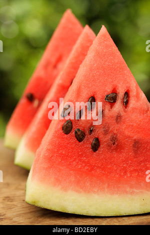 Wassermelone Stück in natürlichen Hintergrund Stockfoto