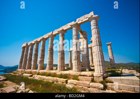 Poseidon-Tempel am Cap Sounion Griechenland Stockfoto