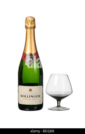 Bollinger 1829 besondere Cuvée Flasche Champagner Glas Stockfoto