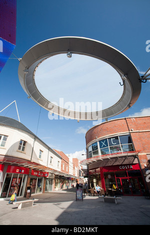 Der neu renovierte shopping Fußgängerzone im Stadtzentrum von Workington Cumbria UK Stockfoto