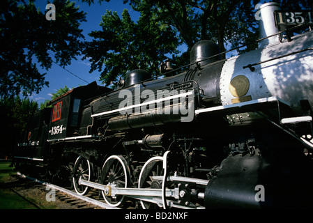 Northern Pacific Railroad historischen Motor auf dem Display in einer Innenstadt Park in Pasco, Washington State, USA Stockfoto