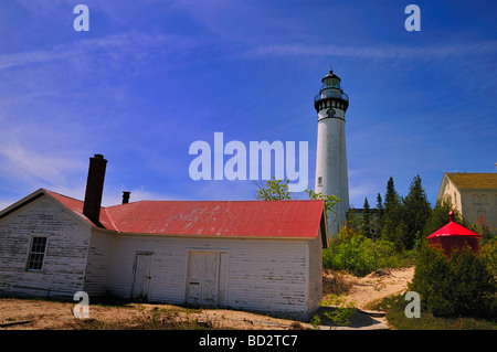 Leuchtturm auf South Manitou Island Stockfoto