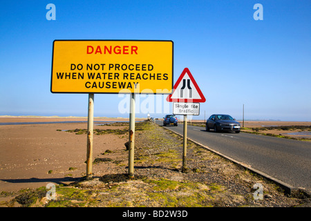 Holy Island Causeway Lindisfarne Northumberland England Stockfoto