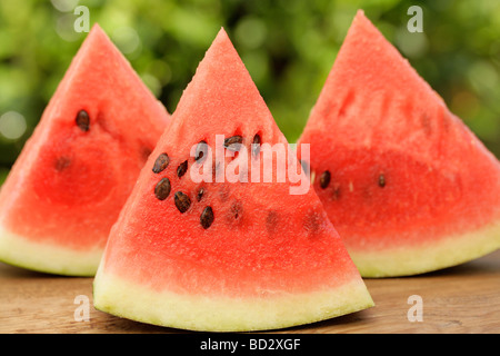 Wassermelone Stück in natürlichen Hintergrund Stockfoto