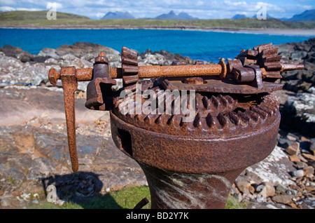 Eine stillgelegte Winde in der Nähe von Achnahaird Bay Schottland in die North West Highlands von Schottland Stockfoto