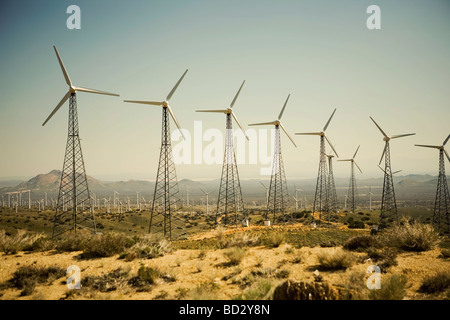 Windkraftanlagen zur Stromerzeugung Stockfoto