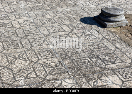 Mosaiken der römischen Villa von Pisoes in der Nähe von Beja Alentejo Portugal Stockfoto