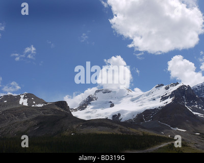 Athabasca Gletscher in das Columbia Icefield in der Nähe von Jasper in Westkanada. Stockfoto