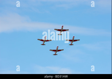 Fairford Airshow Sonntag 2009 Pilatus NCPC-7 Turbotrainer PC 7 Team Pilotenschule Swiss Air Force Stockfoto