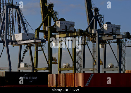 Kai Krane, Hafen von Felixstowe, Suffolk, UK. Stockfoto