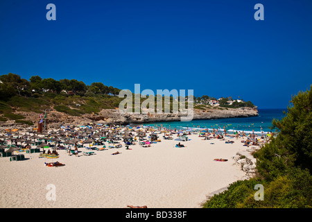 Strand Cala Mandia Mallorca Balearen Spanien Portocristo Novo Stockfoto