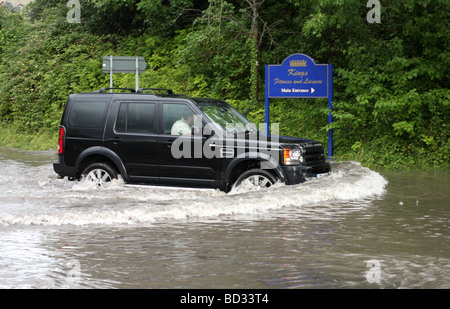 Flut Wasser in Cheddar, Somerset - 23. Juli 2009 Stockfoto