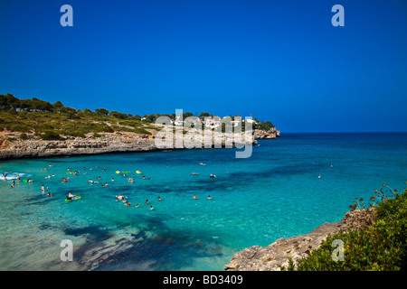 Strand Cala Mandia Mallorca Balearen Spanien Portocristo Novo Stockfoto