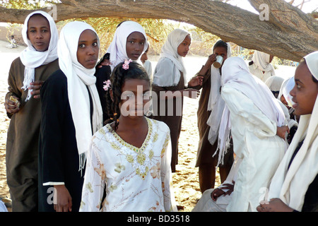 Nubia Sudan Meroe Frauen Stockfoto