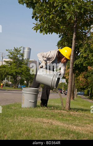 Sommer Jobs Schutzprogramm für High-School-Jugend in Detroit Stockfoto