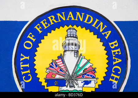 Fernandina Beach City Crest Amelia Island Jacksonville Florida USA Stockfoto