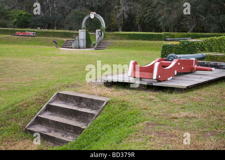 Kanone in Fort Caroline Nationaldenkmal Jacksonville Florida USA Stockfoto