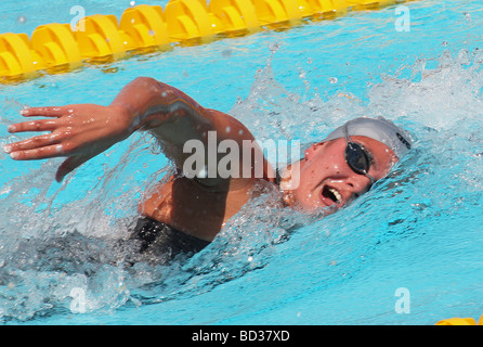 Alessia Filippi ITA im Wettbewerb mit den 1500 frei bei der 2009 FINA World Swimming Championships Rom Italien Stockfoto