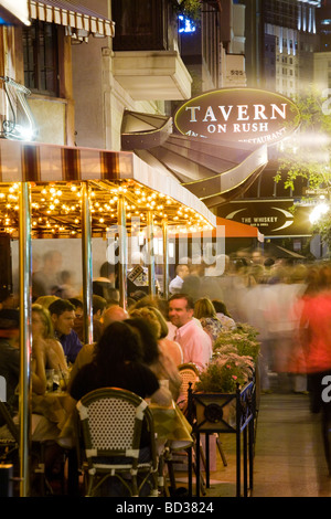 Nachtleben auf Rush Street Teil von Gold Coast Chicago Illinois Stockfoto