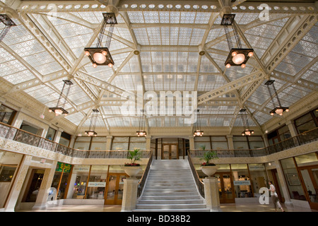 Der Rookery Building Frank Lloyd Wright umgebaut innen Chicago Illinois Stockfoto