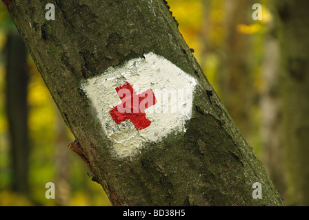 Wanderwegmarkierung Wandern Zeichen 05 Stockfoto