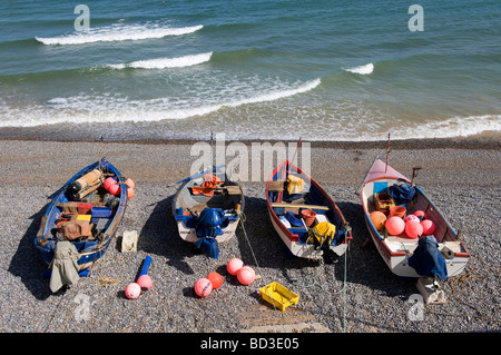 Angelboote/Fischerboote auf Sheringham Beach, North Norfolk, england Stockfoto