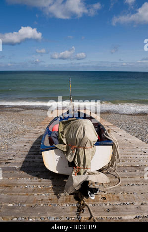 Angelboot/Fischerboot auf Helling, Sheringham, Norfolk, england Stockfoto