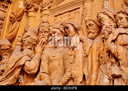 Spanien, Astorga: Architektonische Details des Doms-Portals Stockfoto