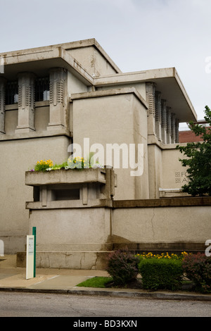 Unity Temple, bahnbrechenden einflussreiche Design, Architekt Frank Lloyd Wright, 1905, Oak Park, Illinois, Vorort von Chicago. Stockfoto