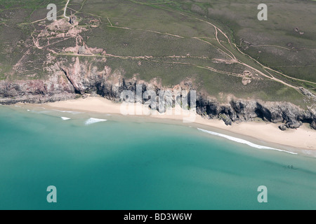 Luftbild der Wheal Coates Towanroath Maschinenhaus St Agnes Cornwall UK Stockfoto