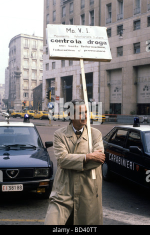 Mailand politische Demonstration 1992 Stockfoto