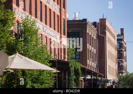 Die alten Marktviertel in Omaha Nebraska Stockfoto