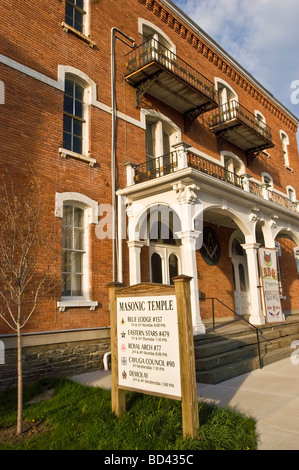 Masonic Temple, Trumansburg, Region der Finger Lakes, New York, NY, USA, USA, Vereinigte Staaten Stockfoto