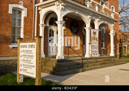 Masonic Temple, Trumansburg, Region der Finger Lakes, New York, NY, USA, USA, Vereinigte Staaten Stockfoto