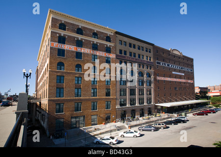 Die alten Marktviertel in Omaha Nebraska Stockfoto