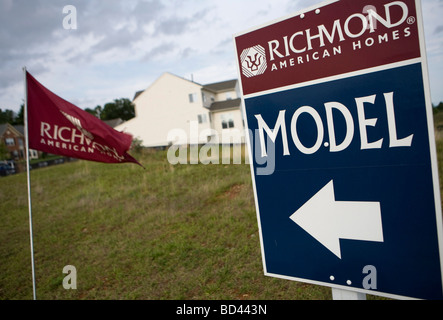 31. Juli 2009 – Winchester, Virginia – Wohnsiedlung Bau- und Einheiten zum Verkauf in eine nördliche Virginia Gehäuse Kom Stockfoto