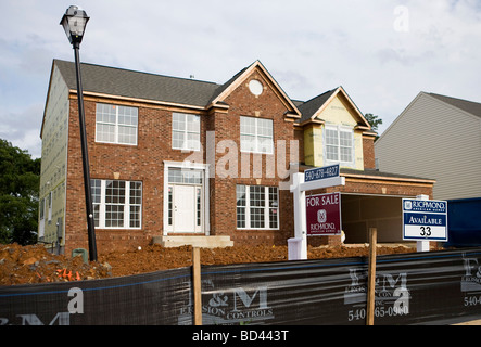 31. Juli 2009 – Winchester, Virginia – Wohnsiedlung Bau- und Einheiten zum Verkauf in eine nördliche Virginia Gehäuse Kom Stockfoto