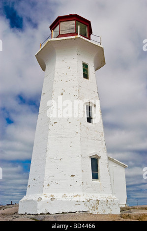 Peggys Cove weißen Leuchtturm, Bereich von Halifax, Nova Scotia, Kanada, Nordamerika Stockfoto