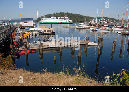 Washington State Ferry Elwha in Friday Harbor, San Juan Islands, Washington, USA Stockfoto