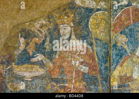 Fresken aus alten sogdischen Penjikent am National Museum of Antiquities in Duschanbe Tadschikistan Stockfoto