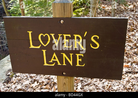 Lovers Lane Zeichen, Watkins Glen State Park, New York, USA, USA, Vereinigte Staaten von Amerika Stockfoto
